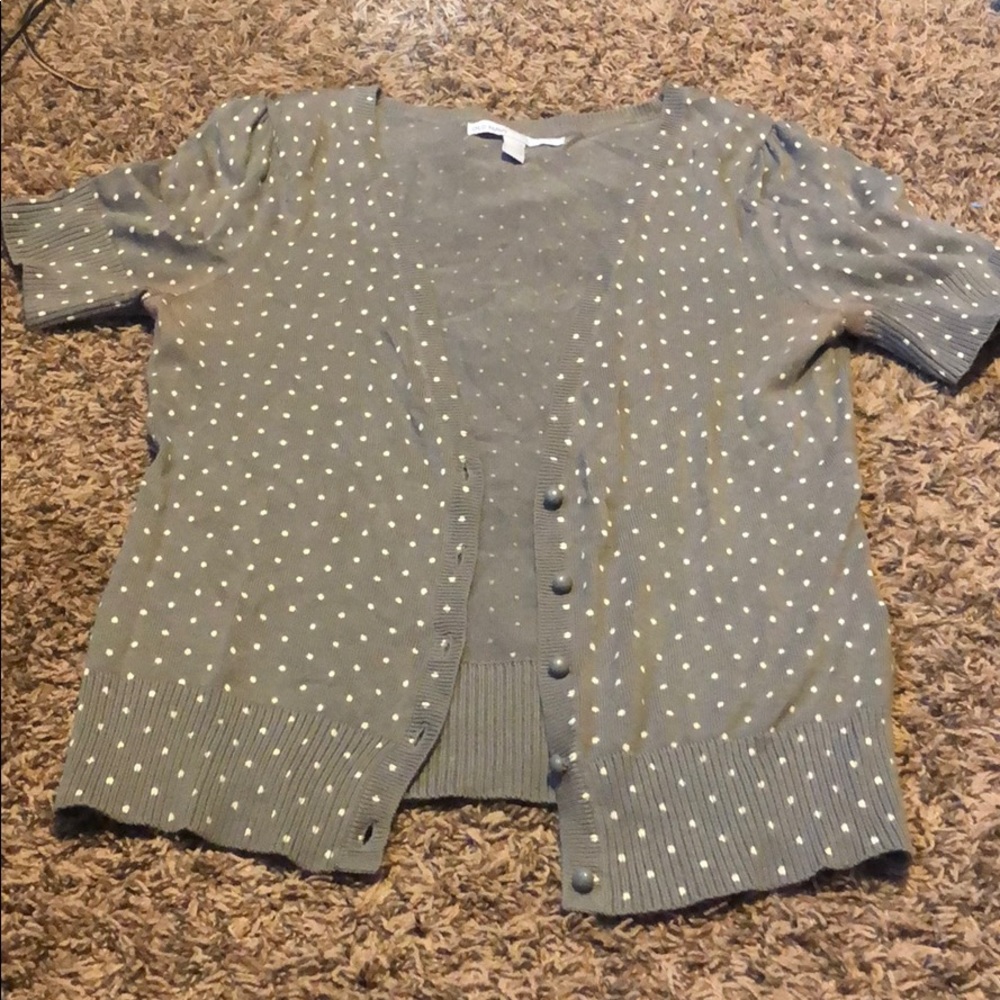 Gray polka dot cardigan